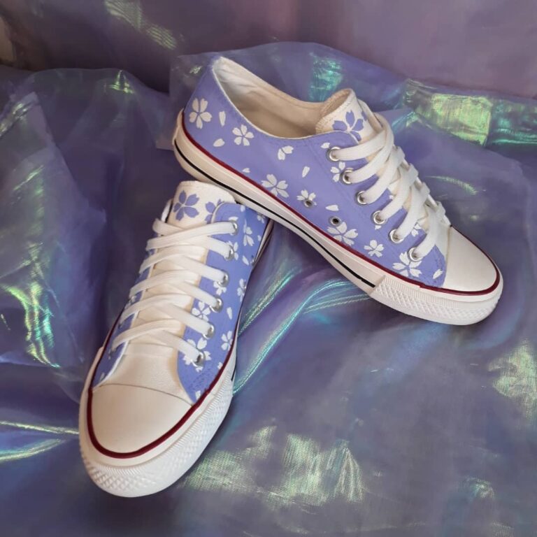 Zapatillas Lila con Flores - Imagen 2