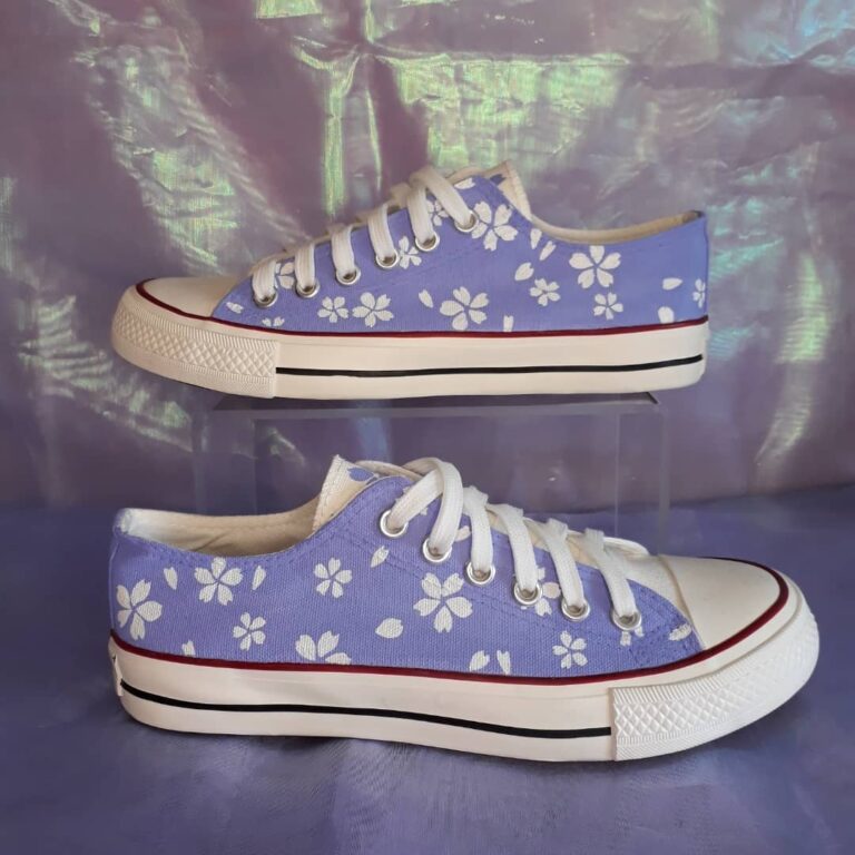 Zapatillas Lila con Flores - Imagen 4