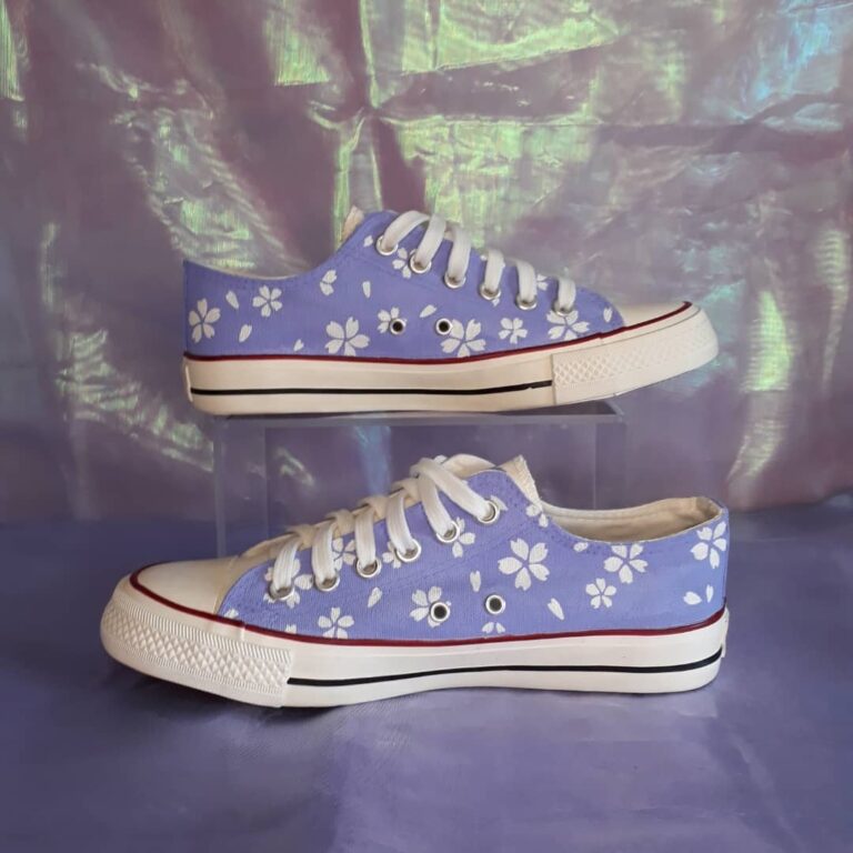 Zapatillas Lila con Flores - Imagen 5