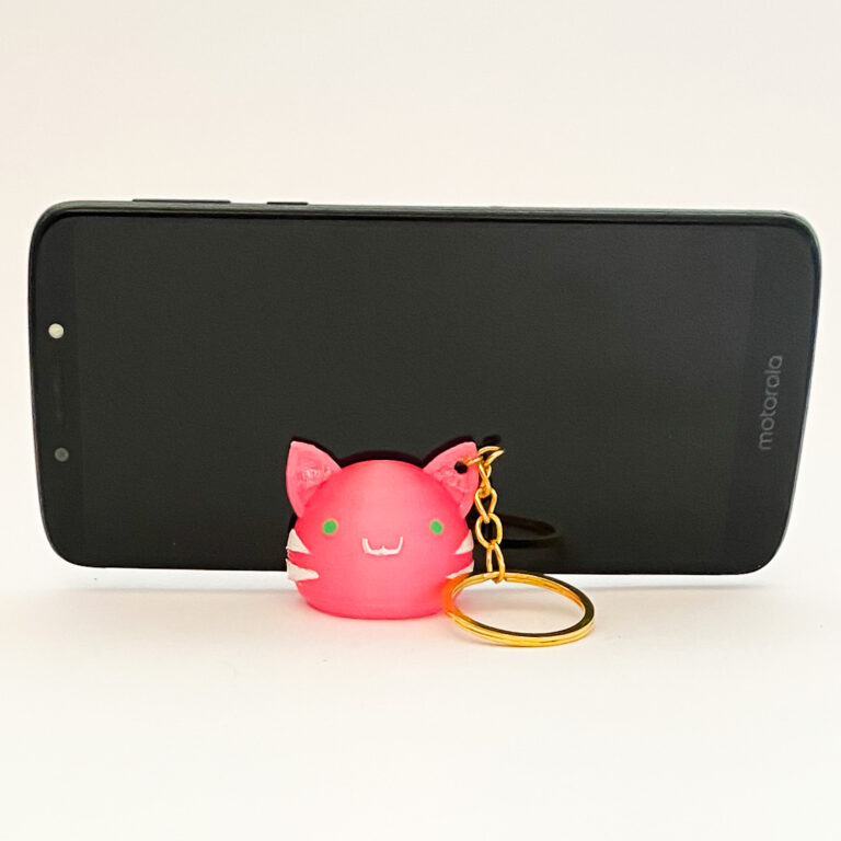 Llavero Porta Celular Slime Tabby Largo Rosado - Imagen 2